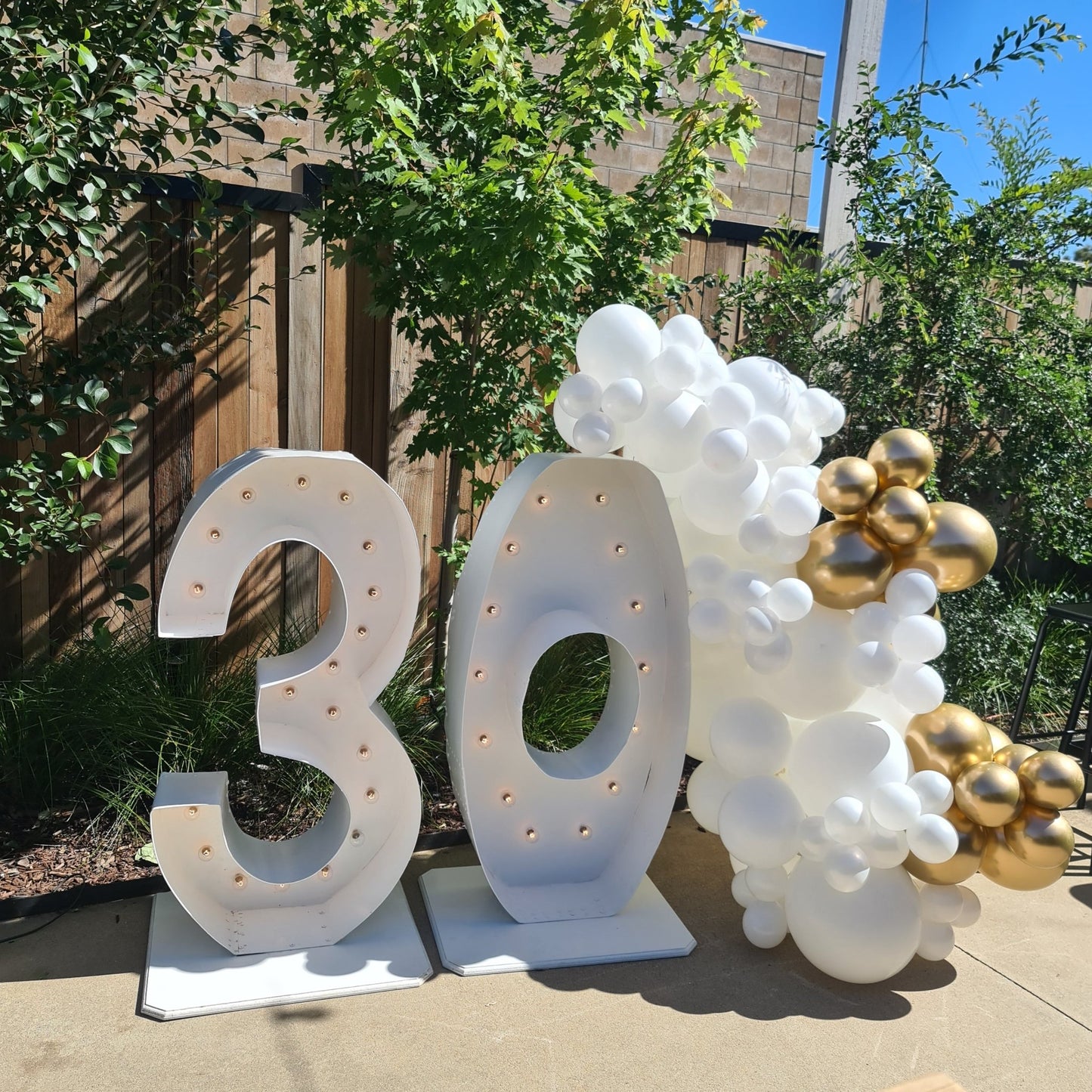 30th Light Up Hire Numbers - UpUpNAwayBalloons
