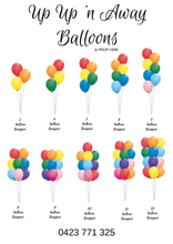Load image into Gallery viewer, Balloon Bouquet Plain (Ranging from 3 Balloons - 12 Balloons) by UpUpNAwayBalloons