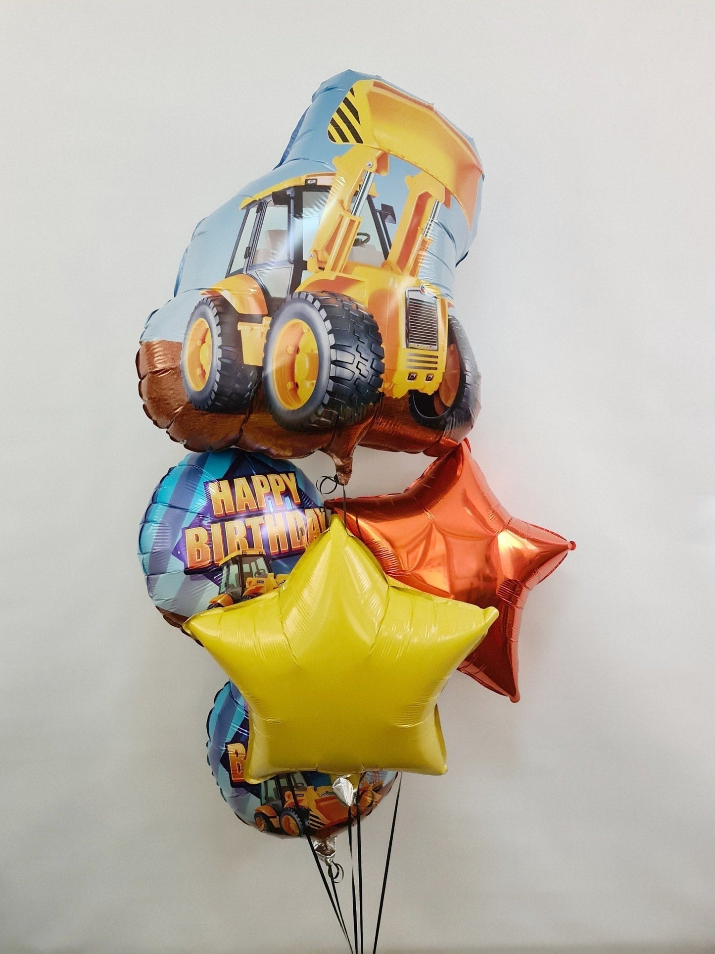 Construction Zone Birthday Helium Balloon Bouquet by UpUpNAwayBalloons