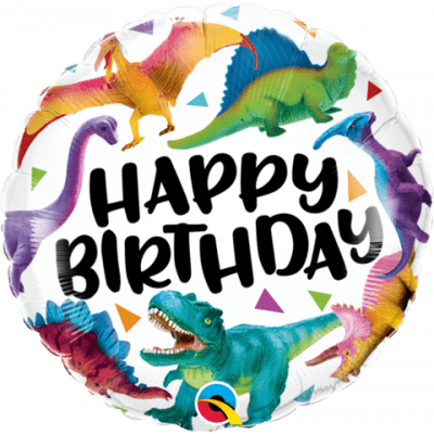 Dinosaur Happy Birthday 45cm Foil Balloon by UpUpNAwayBalloons