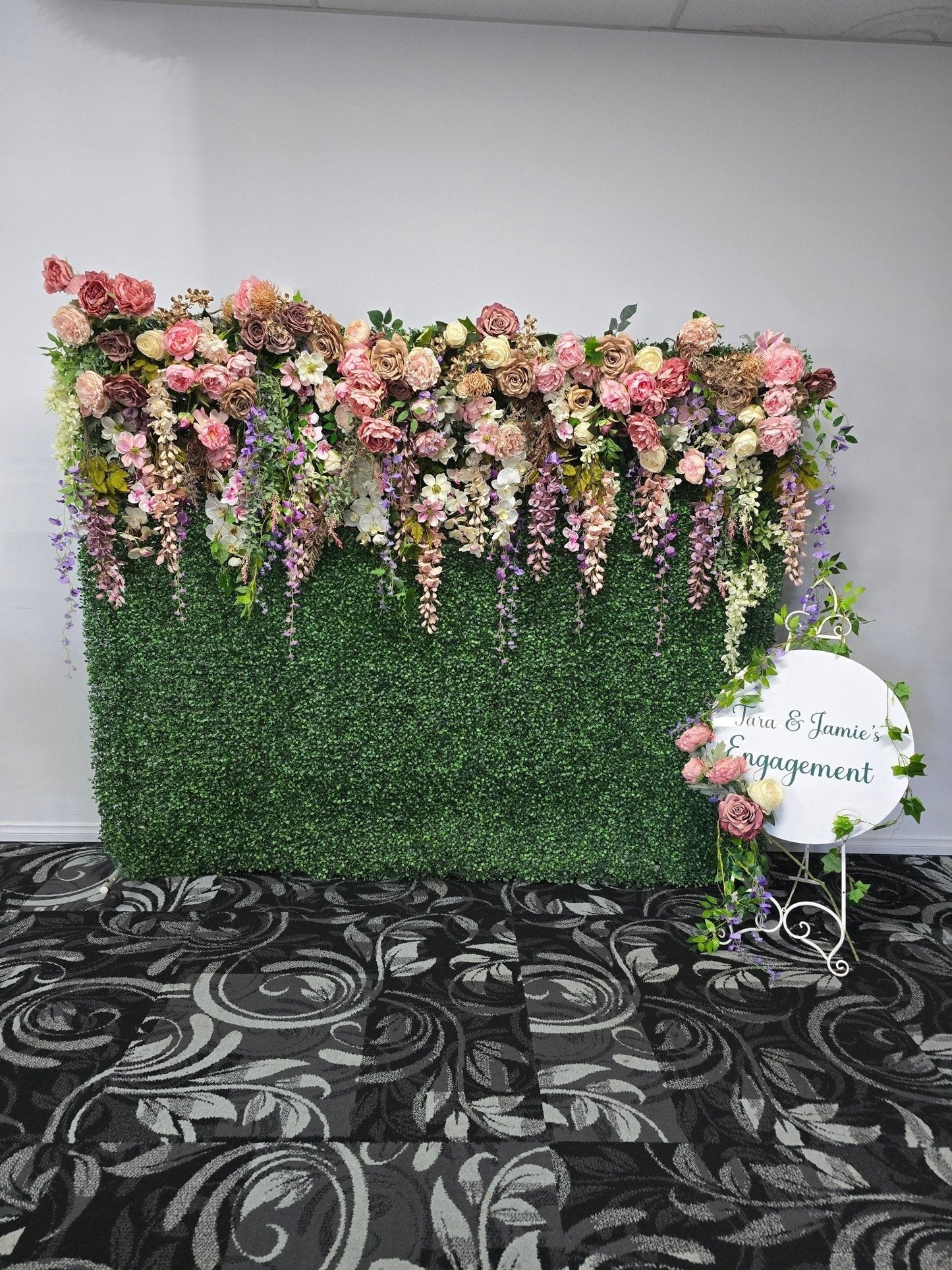 Greenery Wall Backdrop for Hire (2 styles to choose from) - Only available when ordering Balloon Garlands or flowers also - UpUpNAwayBalloons