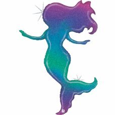 Holographic Mermaid Silhouette - UpUpNAwayBalloons