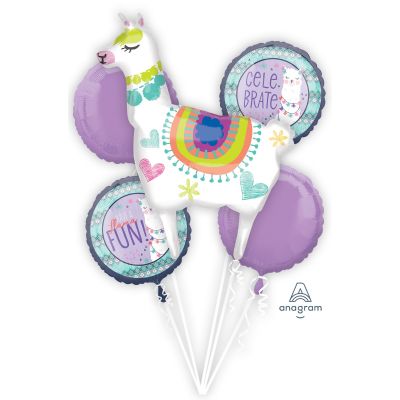 Llama Fun Birthday Helium Balloon Bouquet by UpUpNAwayBalloons