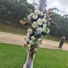 Load image into Gallery viewer, Natural Timber Wedding Arbour for Hire - UpUpNAwayBalloons