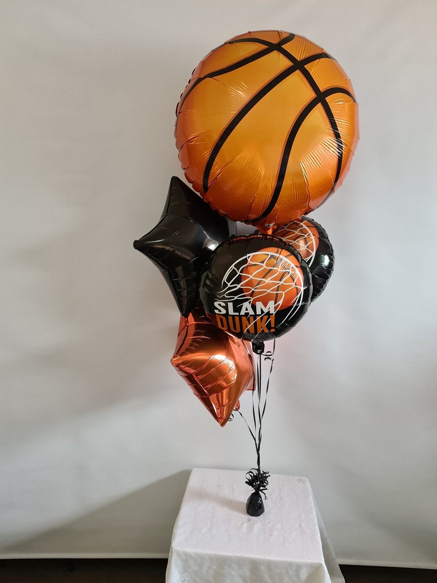 Slam Dunk Basketball Birthday Helium Balloon Bouquet by UpUpNAwayBalloons