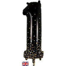Load image into Gallery viewer, Sparkling Fizz Black & Gold Dots - UpUpNAwayBalloons
