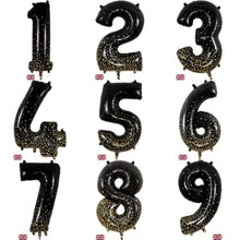 Load image into Gallery viewer, Sparkling Fizz Black & Gold Dots - UpUpNAwayBalloons