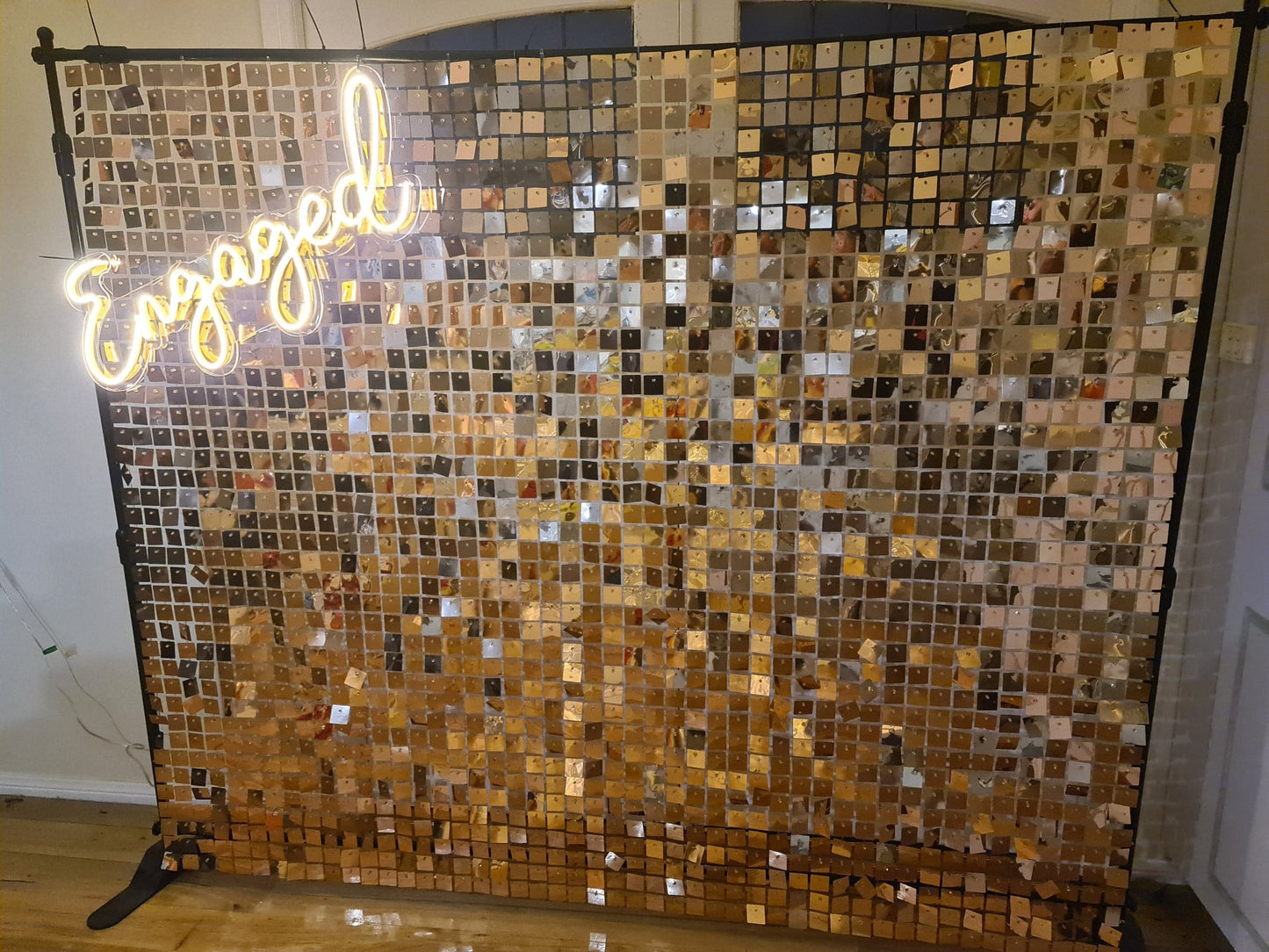 Engaged Neon Sign for Hire - only available when hiring a backdrop and ordering a balloon garland by UpUpNAwayBalloons