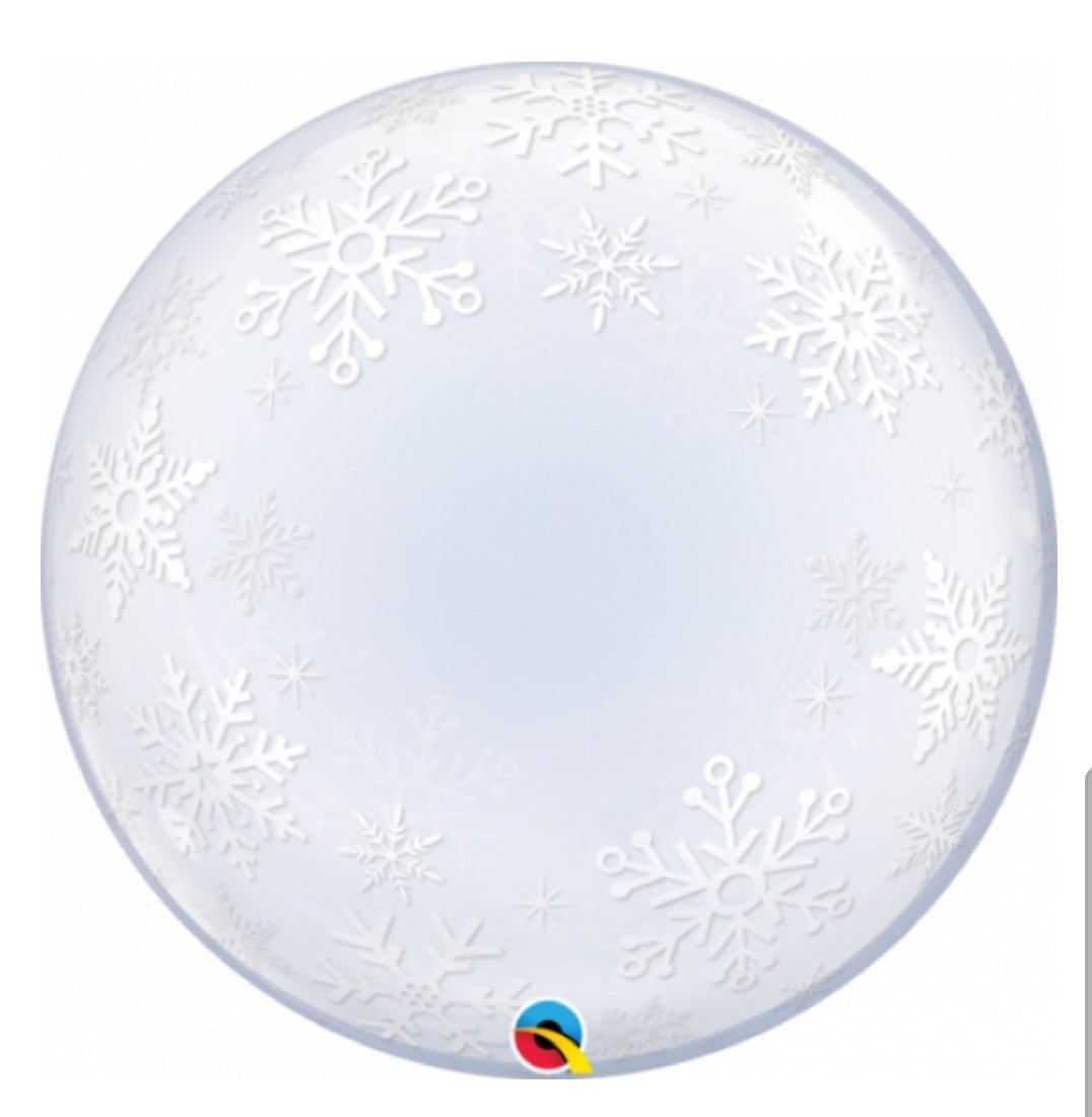 Frozen Theme Snowflake Bubble Centerpiece - UpUpNAwayBalloons