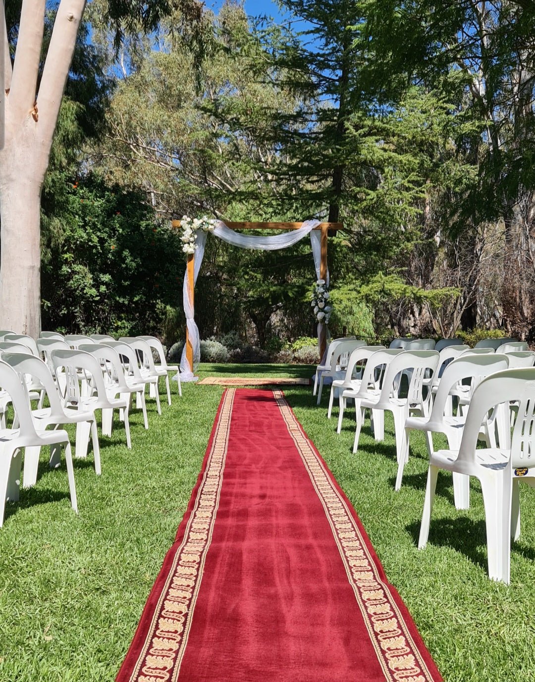 Natural Timber Wedding Arbour for Hire - UpUpNAwayBalloons