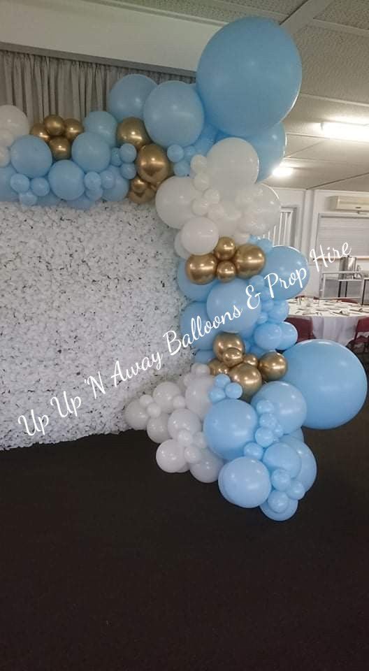 White Hydrangea Flower Wall Backdrop for Hire - UpUpNAwayBalloons