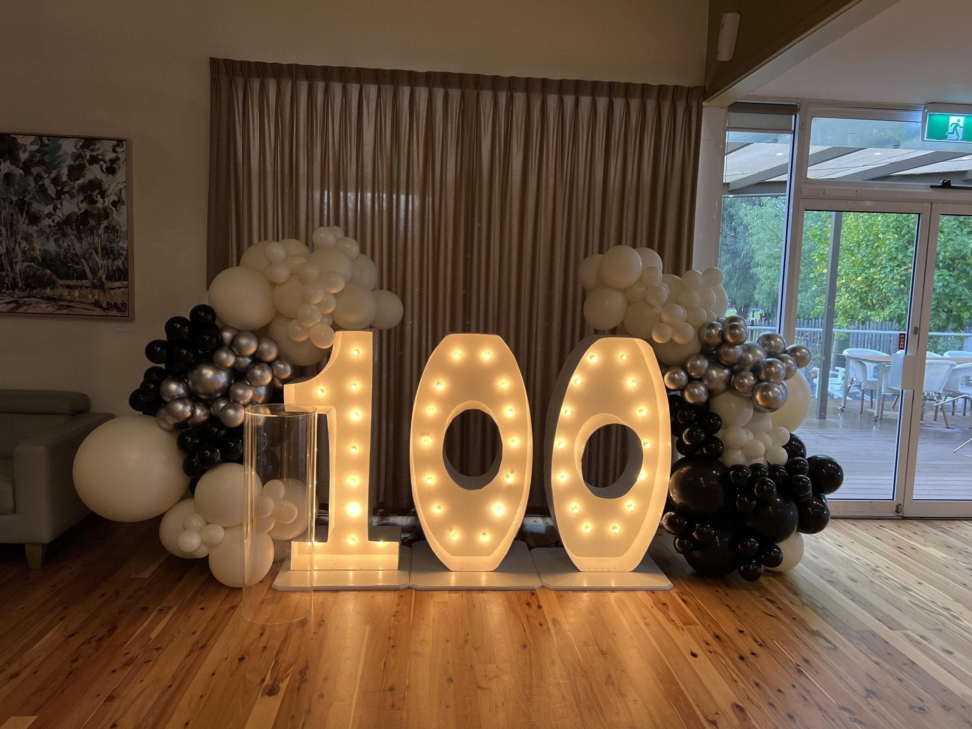 100th Light Up Hire Numbers - Not available to hire without a Balloon Garland - UpUpNAwayBalloons
