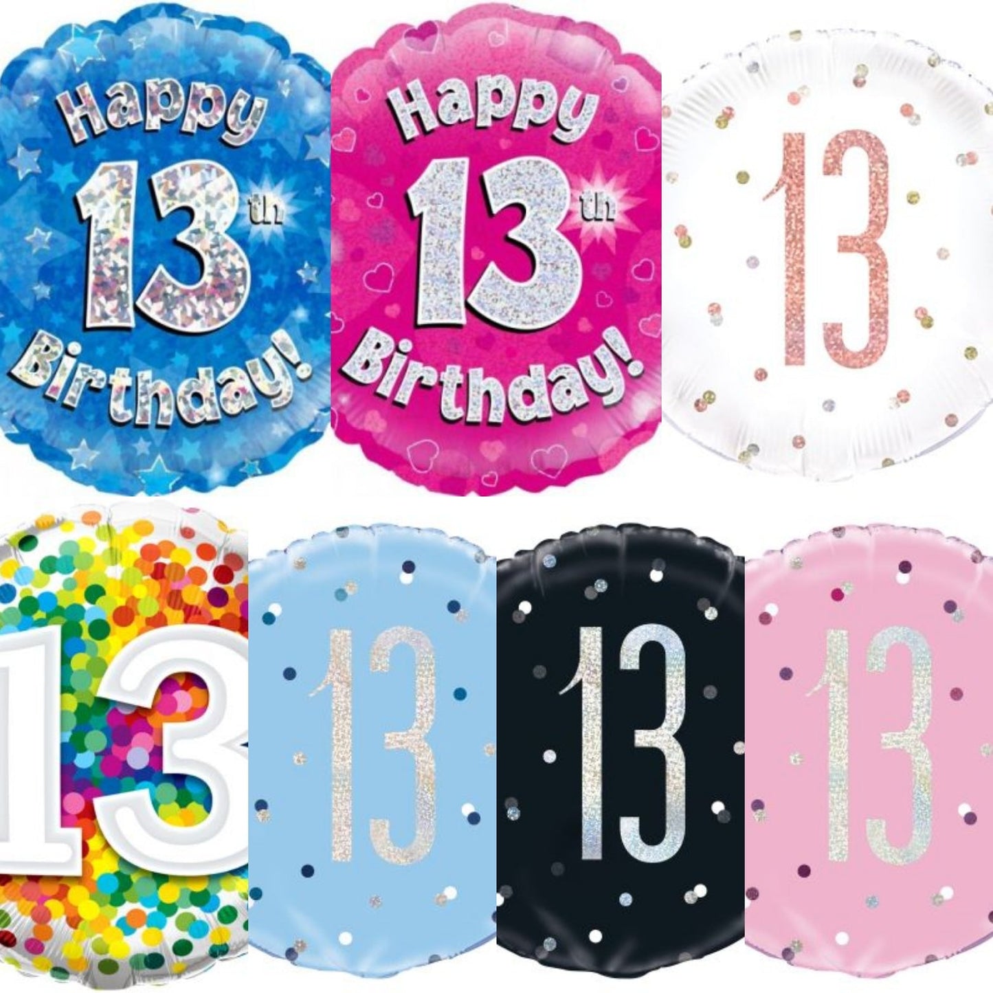 13th Foil Balloon Helium Bouquet - UpUpNAwayBalloons