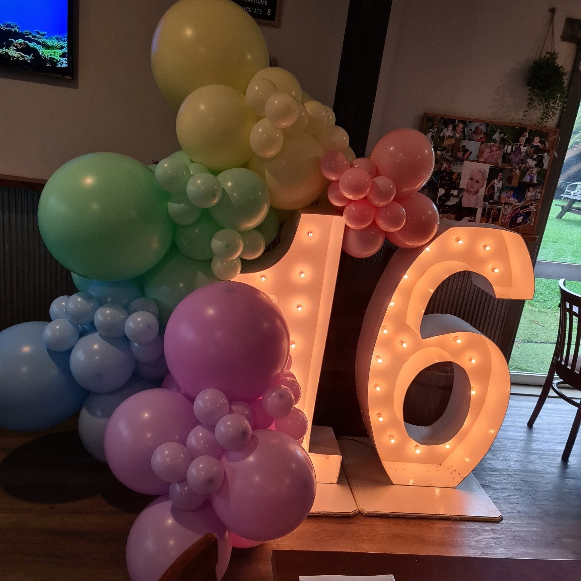 16th Light Up Hire Numbers - Not available to hire without a Balloon Garland - UpUpNAwayBalloons