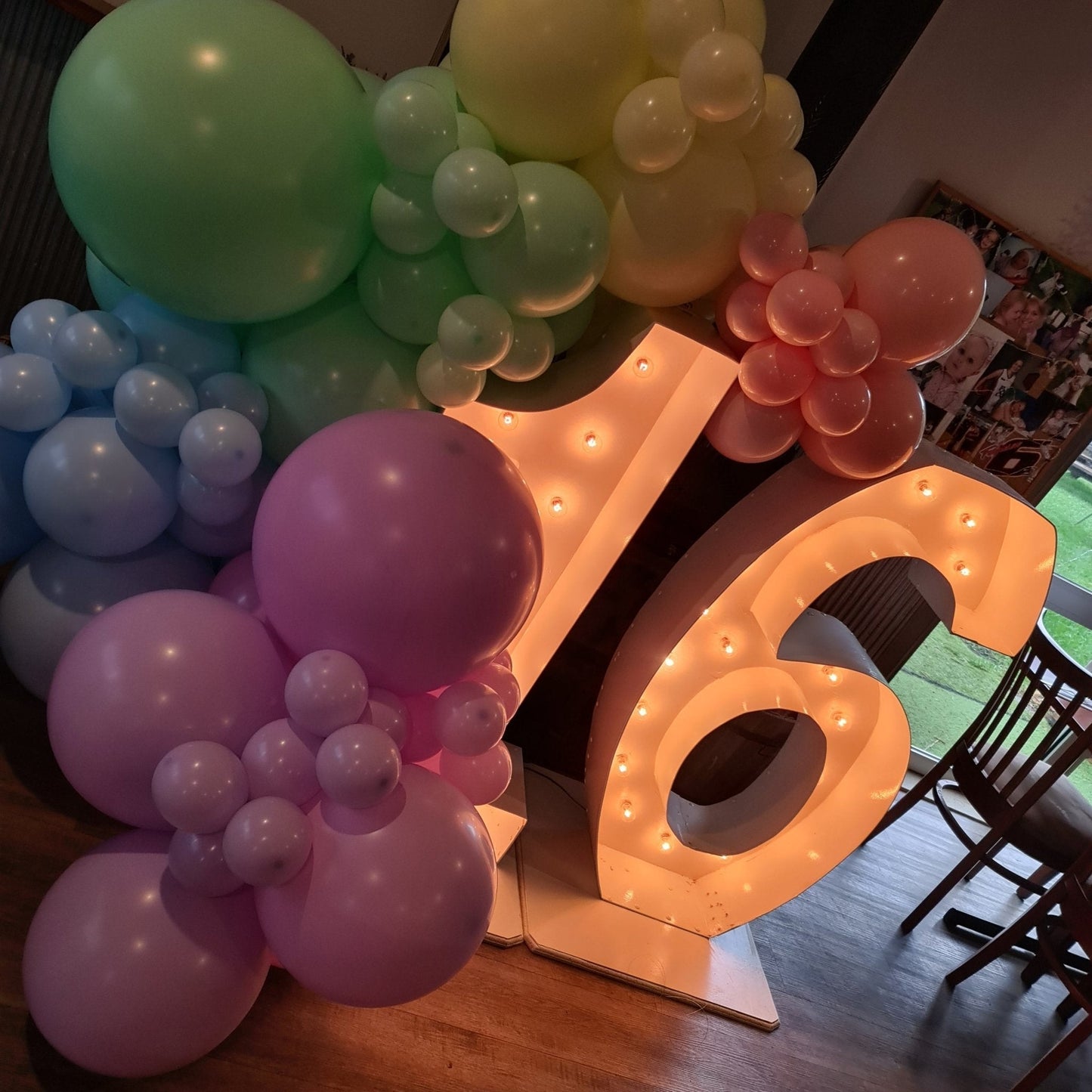 16th Light Up Hire Numbers - Not available to hire without a Balloon Garland - UpUpNAwayBalloons
