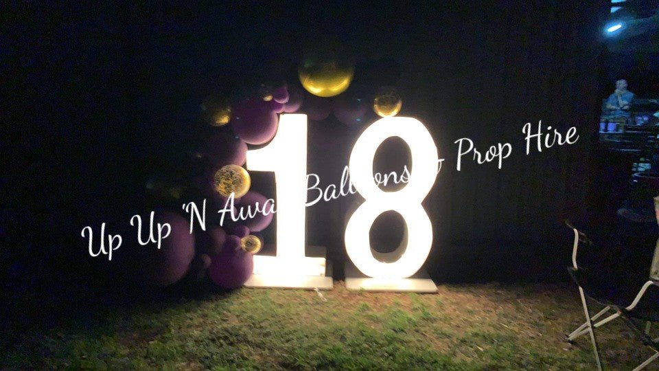 18th Light Up Hire Numbers - UpUpNAwayBalloons