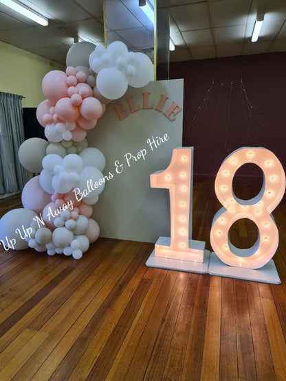 18th Light Up Hire Numbers - Not available to hire without a Balloon Garland - UpUpNAwayBalloons