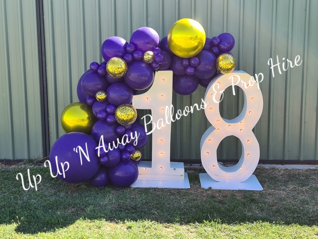 18th Light Up Hire Numbers - Not available to hire without a Balloon Garland - UpUpNAwayBalloons