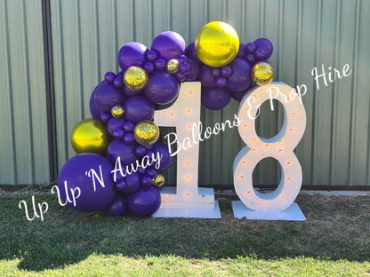 18th Light Up Hire Numbers - Not available to hire without a Balloon Garland - UpUpNAwayBalloons