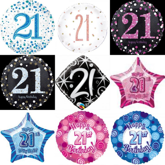 21st Foil Balloon Bouquet - UpUpNAwayBalloons