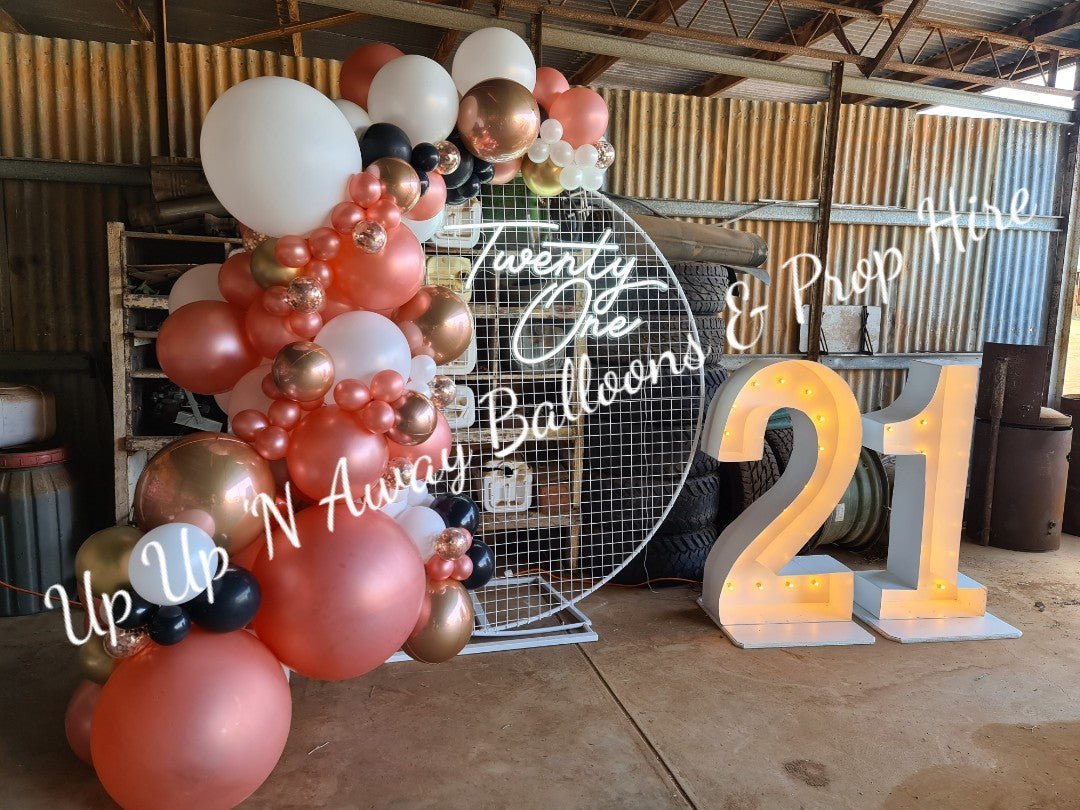21st Light Up Hire Numbers - Not available to hire without a Balloon Garland - UpUpNAwayBalloons