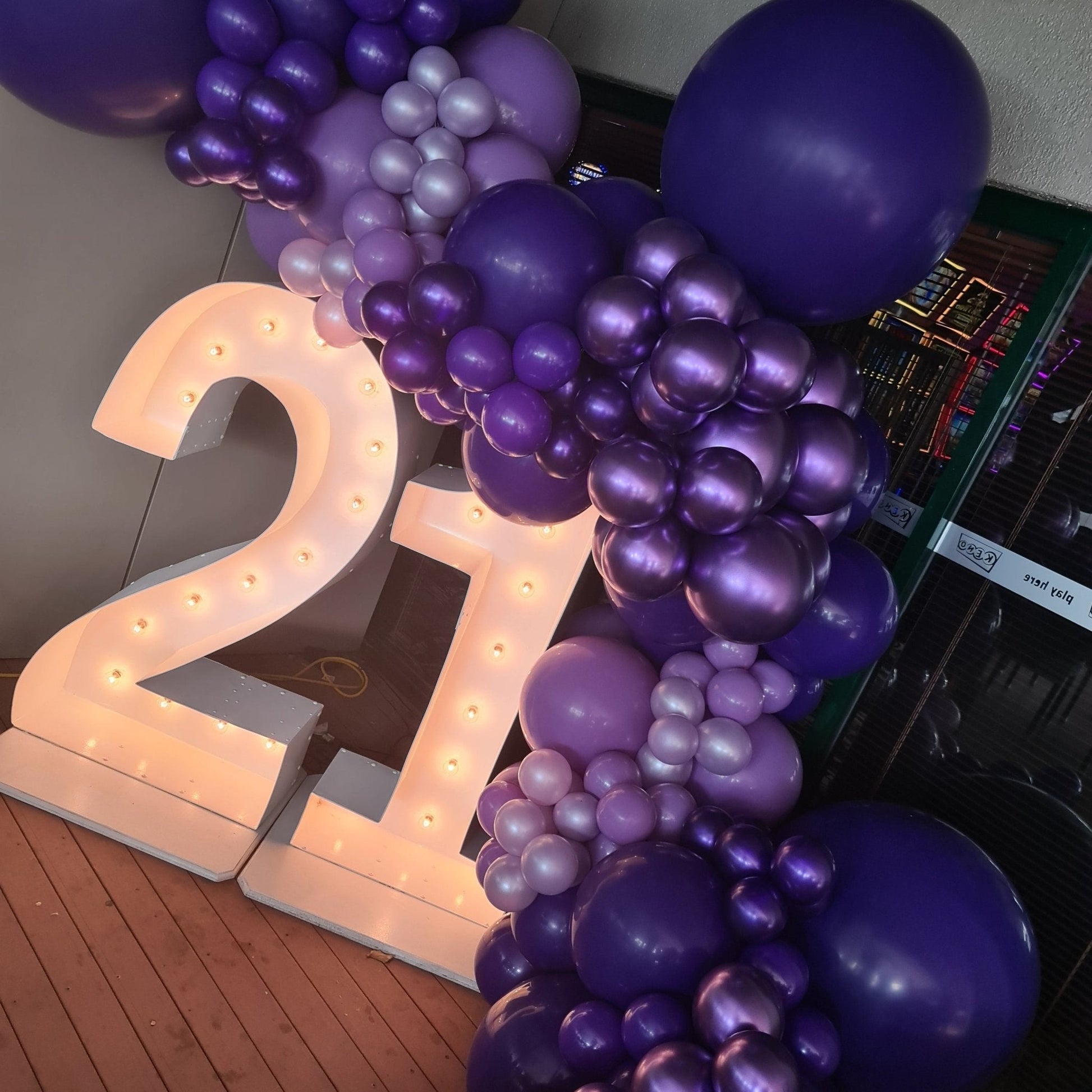 21st Light Up Hire Numbers - Not available to hire without a Balloon Garland - UpUpNAwayBalloons