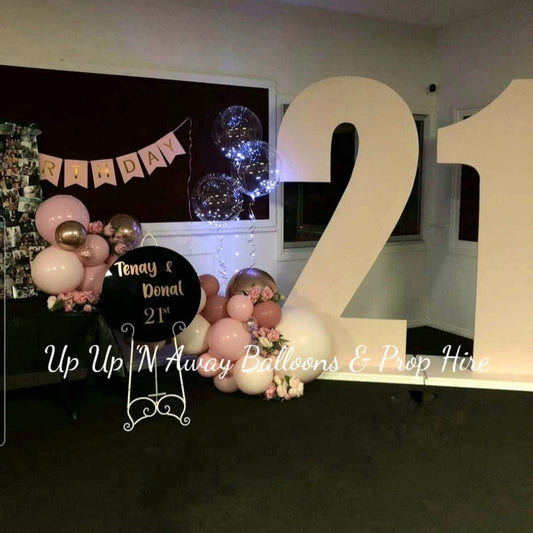 21st Wooden Prop for Hire - UpUpNAwayBalloons