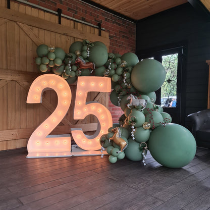 25 Light Up Hire Numbers - Not available to hire without a Balloon Garland - UpUpNAwayBalloons