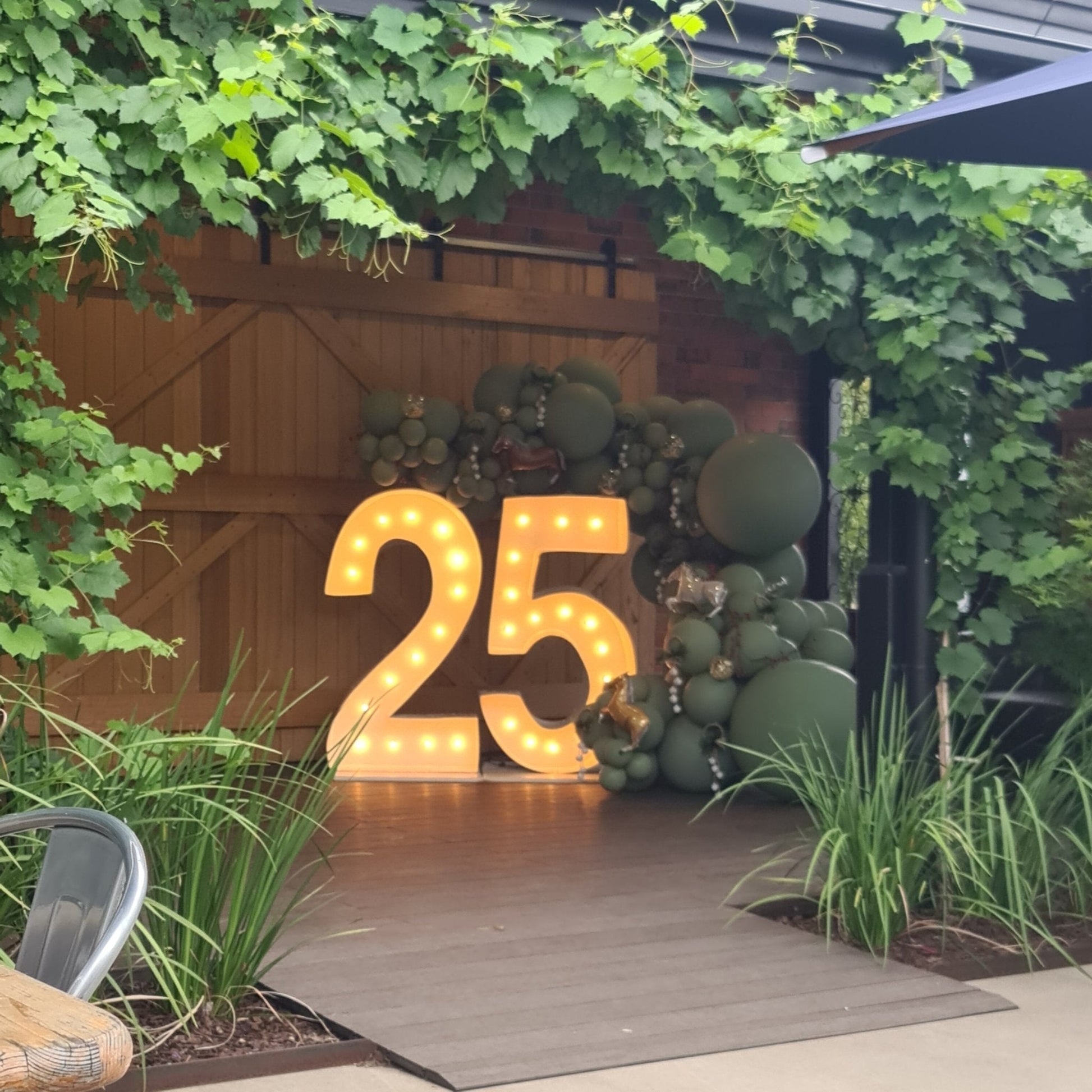 25 Light Up Hire Numbers - Not available to hire without a Balloon Garland - UpUpNAwayBalloons
