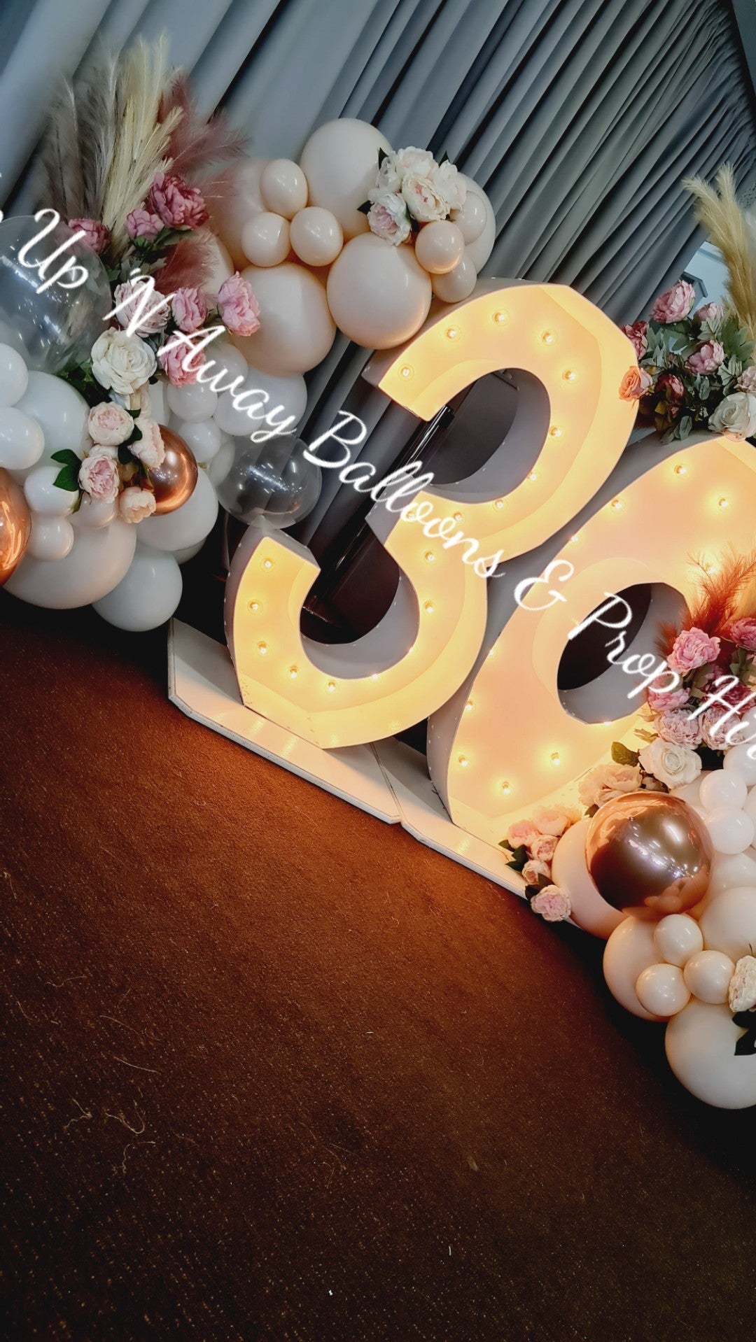 30th Light Up Hire Numbers - UpUpNAwayBalloons
