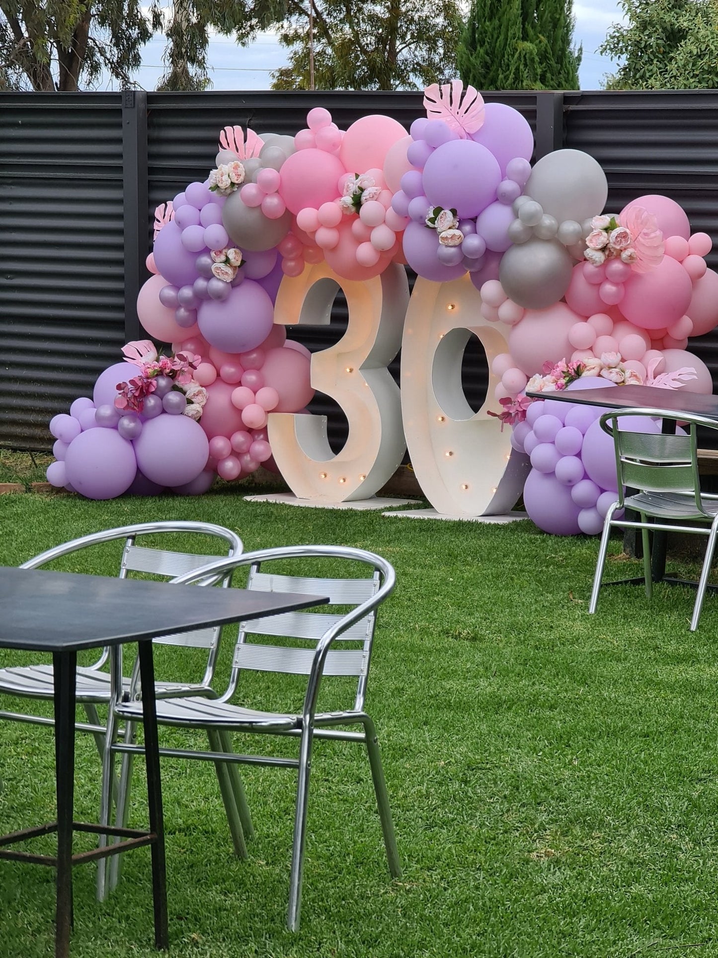 30th Light Up Hire Numbers - Not available to hire without a Balloon Garland by UpUpNAwayBalloons