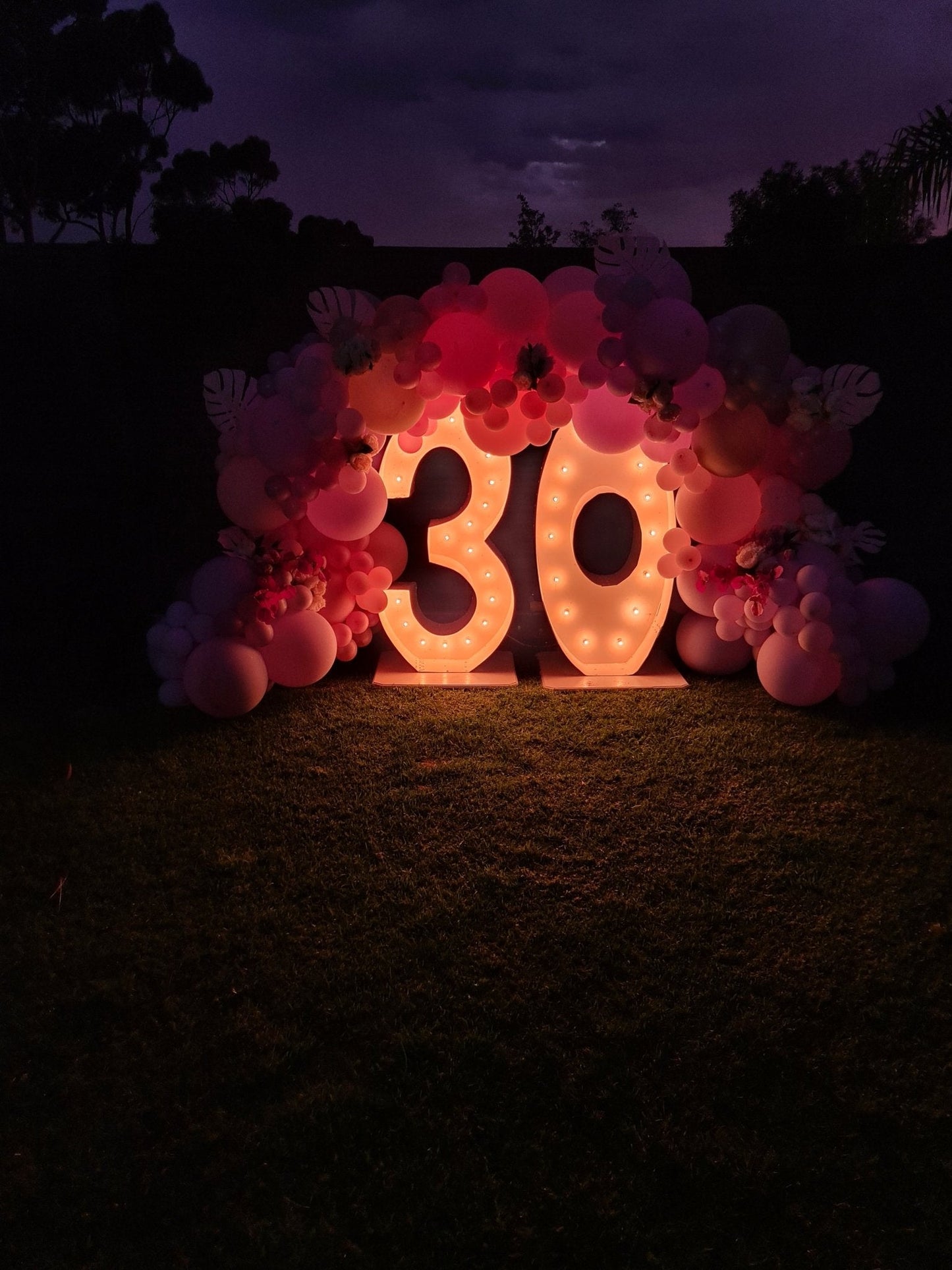 30th Light Up Hire Numbers - UpUpNAwayBalloons