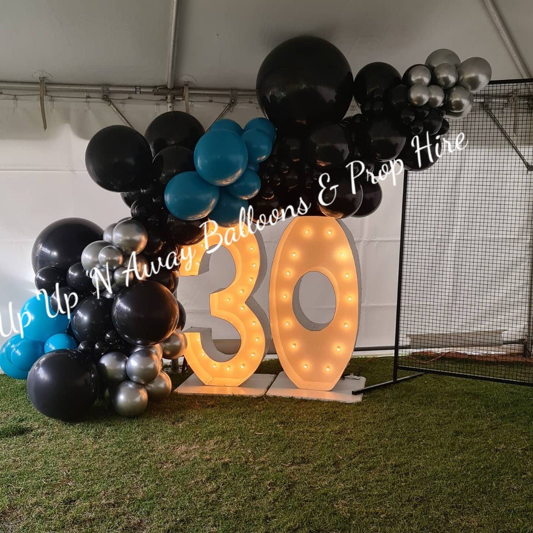 30th Light Up Hire Numbers - UpUpNAwayBalloons