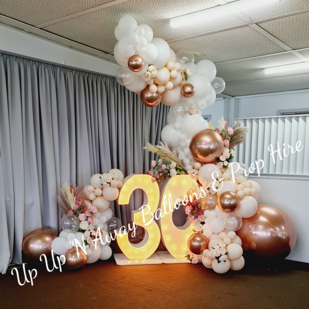30th Light Up Hire Numbers - UpUpNAwayBalloons