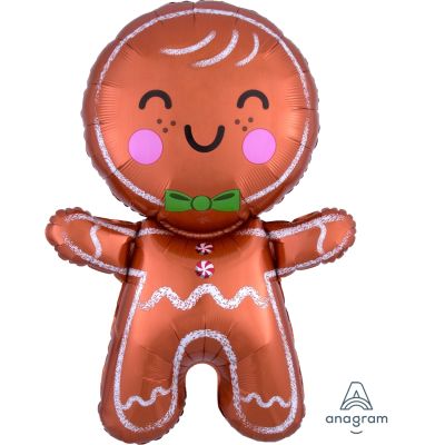 Gingerbread Man Santa Sack Balloon - UpUpNAwayBalloons