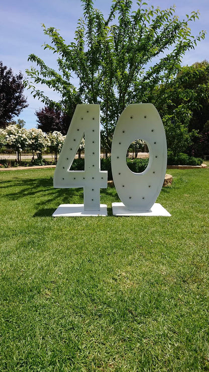 40th Light Up Hire Numbers - Not available to hire without a Balloon Garland by UpUpNAwayBalloons