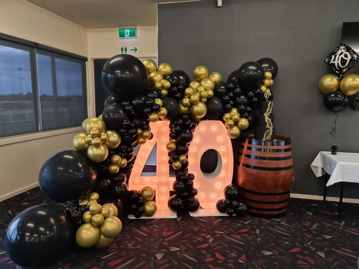 40th Light Up Hire Numbers - Not available to hire without a Balloon Garland - UpUpNAwayBalloons