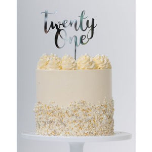 Cake Topper Twenty One (Gold, Rose Gold & Silver) - UpUpNAwayBalloons