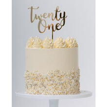 Load image into Gallery viewer, Cake Topper Twenty One (Gold, Rose Gold &amp; Silver) - UpUpNAwayBalloons
