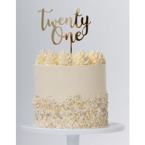 Cake Topper Twenty One (Gold, Rose Gold & Silver) - UpUpNAwayBalloons