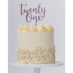 Cake Topper Twenty One (Gold, Rose Gold & Silver) - UpUpNAwayBalloons