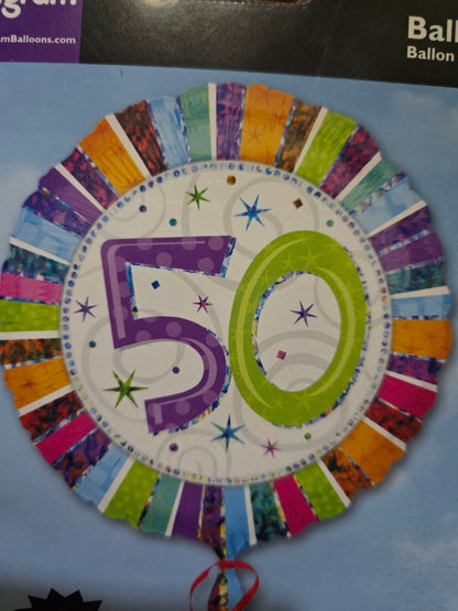 50th Foil Balloon Bouquet - UpUpNAwayBalloons