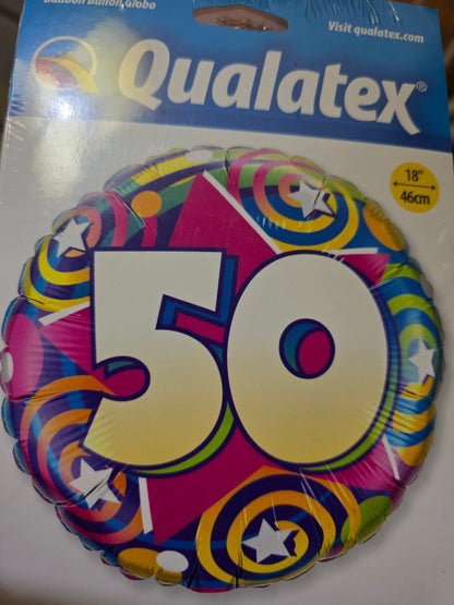 50th Foil Balloon Bouquet - UpUpNAwayBalloons