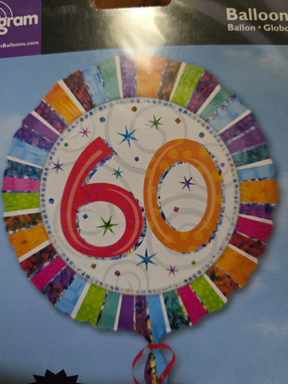 60th Foil Balloon Bouquet - UpUpNAwayBalloons