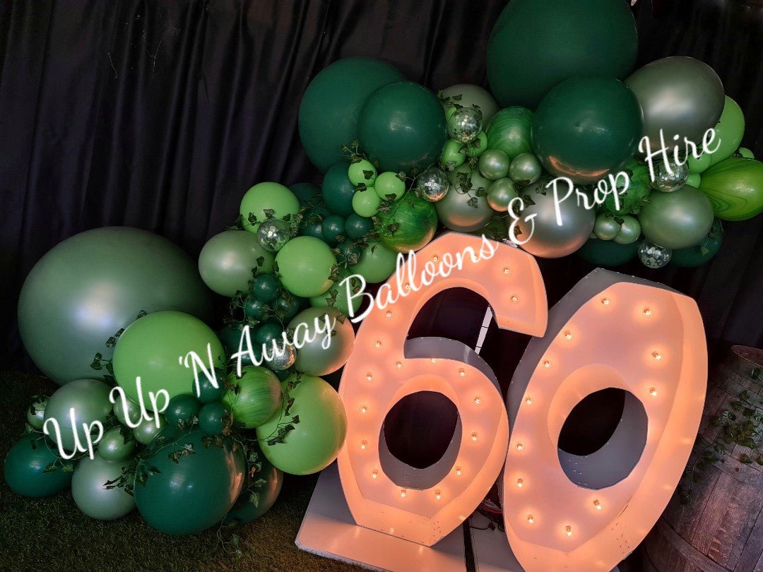 60th Light Up Hire Numbers - Not available to hire without a Balloon Garland by UpUpNAwayBalloons
