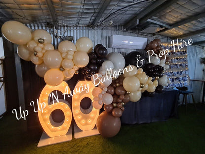 60th Light Up Hire Numbers - Not available to hire without a Balloon Garland by UpUpNAwayBalloons