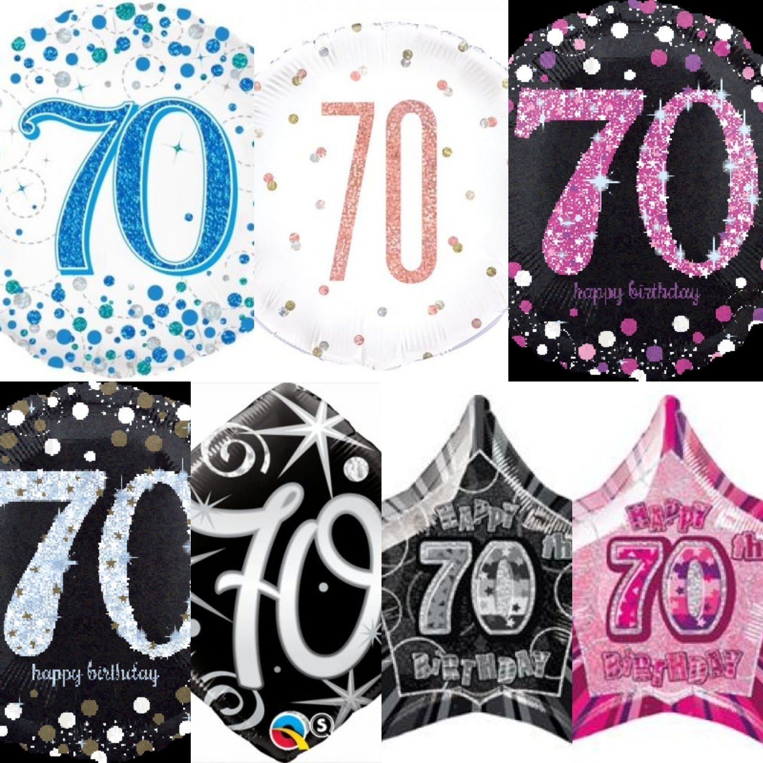 70th Foil Balloon Bouquet - UpUpNAwayBalloons