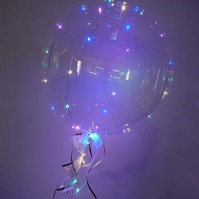 Coloured Pretty Fairy Lights Crystal Clear Bubble Balloons - UpUpNAwayBalloons