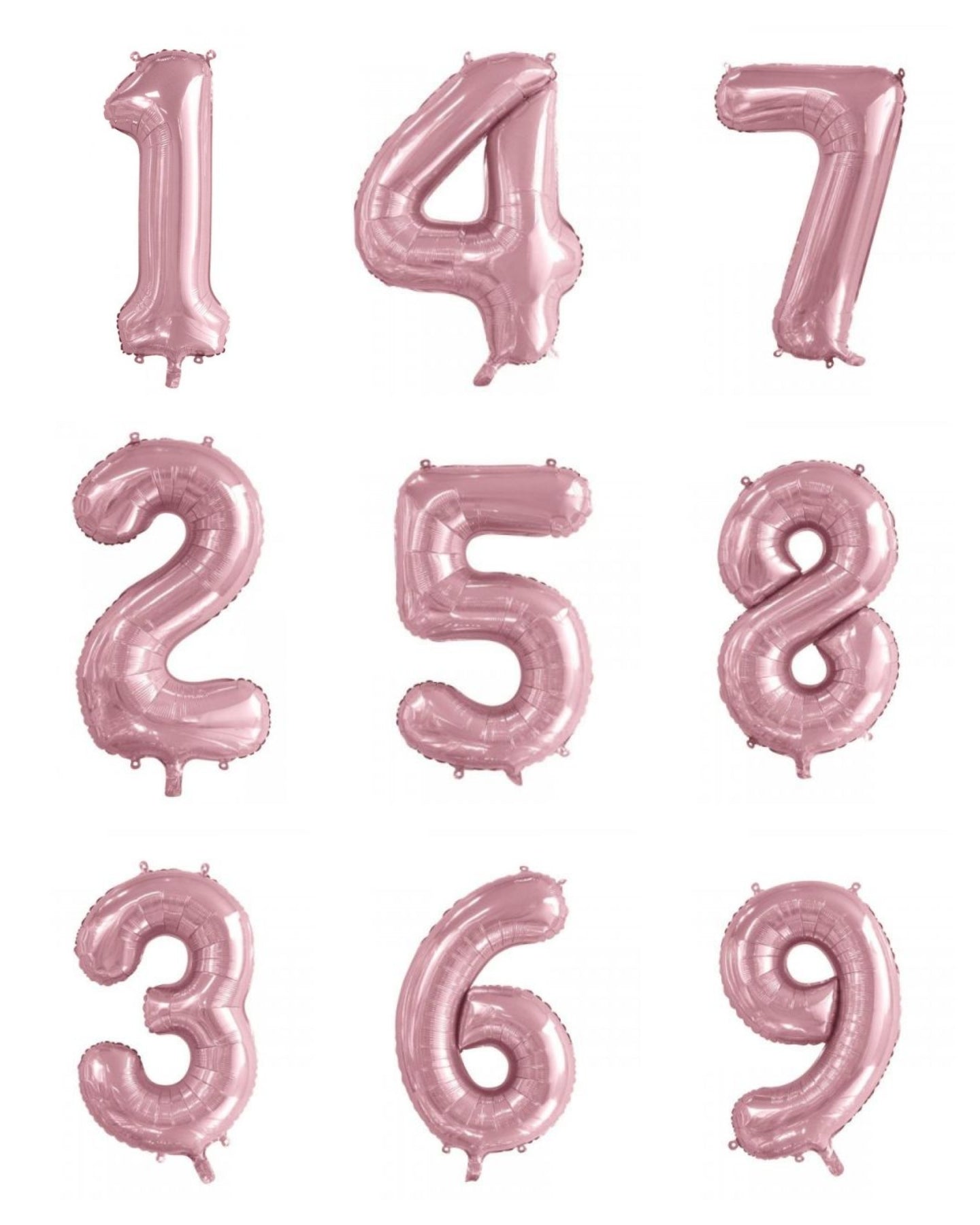 Light Pink Numbers - UpUpNAwayBalloons