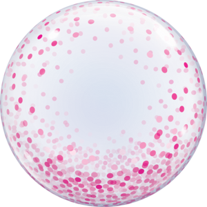 Beautiful Bubble Balloons in a Box - Confetti Print Pink - UpUpNAwayBalloons